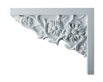 9in.W  x 7 1/4in.H x  5/8in.P Floral Small Stair Bracket, Left